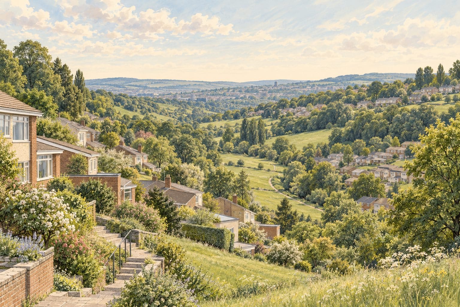 AI illustration inspired by Gleadless Valley, Herdings