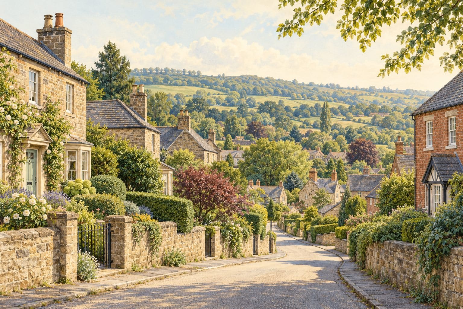 AI illustration inspired by Dronfield, Dronfield Woodhouse, Coal Aston, Holmesfield